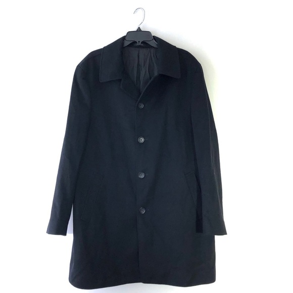 Men’s John W Nordstrom Loro Piana Black Storm System Wool Button Jacket Coat 44R - Picture 1 of 8